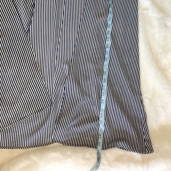 P Teeze Me Women Size 0 Off The Shoulder Maxi Romper Navy Blue White Stripe - Picture 9 of 11